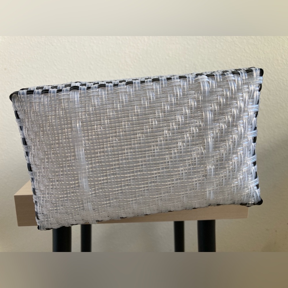 Black, Latte, Clear, and White Woven Plastic Purse - Picture 7 of 10